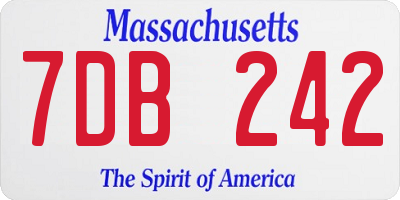 MA license plate 7DB242