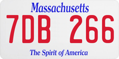 MA license plate 7DB266