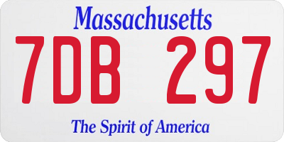 MA license plate 7DB297