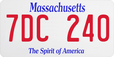 MA license plate 7DC240