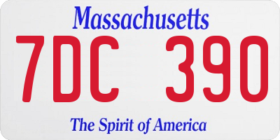 MA license plate 7DC390
