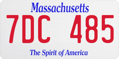 MA license plate 7DC485