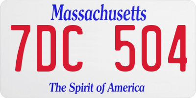 MA license plate 7DC504