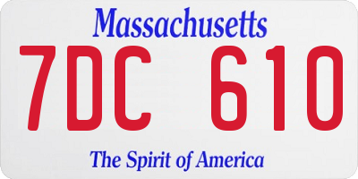 MA license plate 7DC610