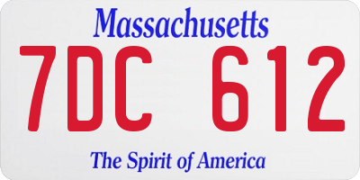 MA license plate 7DC612