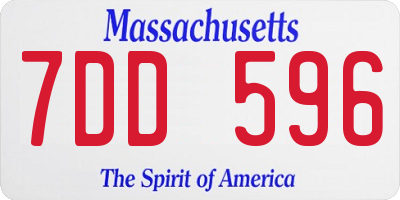 MA license plate 7DD596