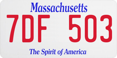 MA license plate 7DF503