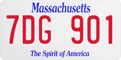 MA license plate 7DG901