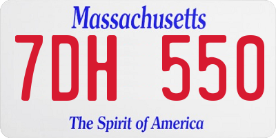 MA license plate 7DH550