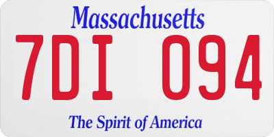 MA license plate 7DI094
