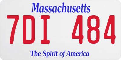 MA license plate 7DI484