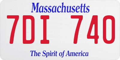 MA license plate 7DI740