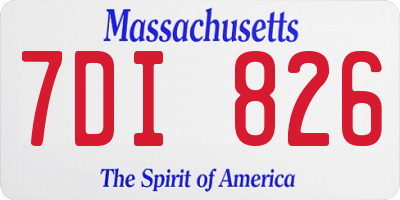 MA license plate 7DI826