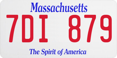 MA license plate 7DI879