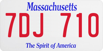 MA license plate 7DJ710