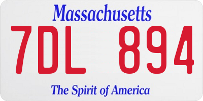 MA license plate 7DL894