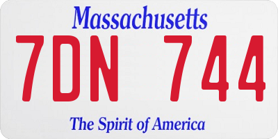 MA license plate 7DN744