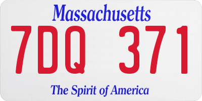MA license plate 7DQ371