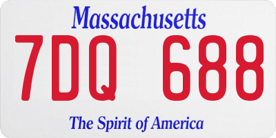 MA license plate 7DQ688