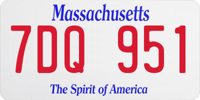 MA license plate 7DQ951