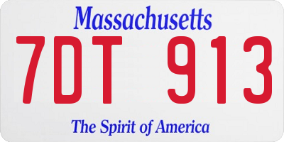 MA license plate 7DT913