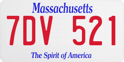 MA license plate 7DV521
