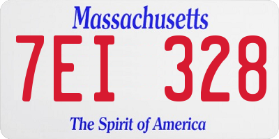 MA license plate 7EI328