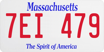 MA license plate 7EI479