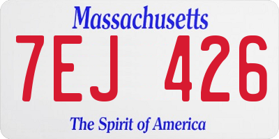 MA license plate 7EJ426