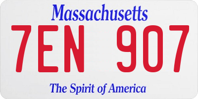 MA license plate 7EN907