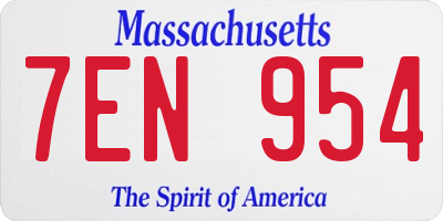 MA license plate 7EN954