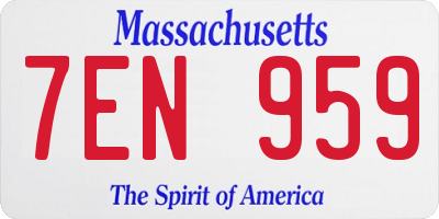 MA license plate 7EN959