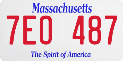 MA license plate 7EO487
