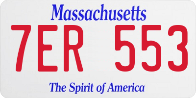 MA license plate 7ER553