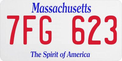MA license plate 7FG623