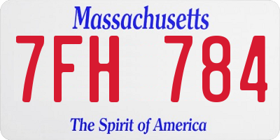 MA license plate 7FH784