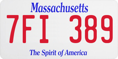 MA license plate 7FI389