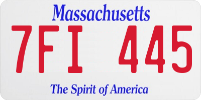 MA license plate 7FI445