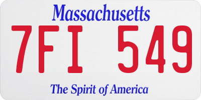 MA license plate 7FI549