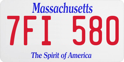 MA license plate 7FI580
