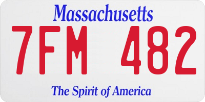 MA license plate 7FM482