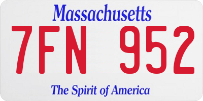 MA license plate 7FN952