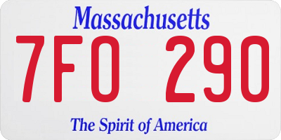 MA license plate 7FO290