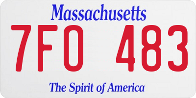 MA license plate 7FO483