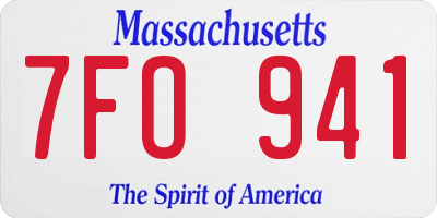 MA license plate 7FO941
