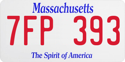 MA license plate 7FP393
