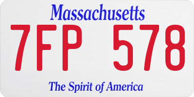 MA license plate 7FP578