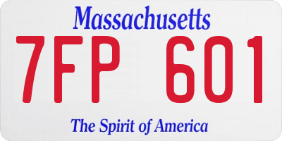 MA license plate 7FP601