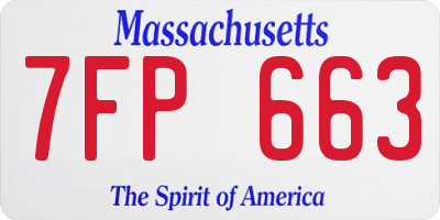 MA license plate 7FP663