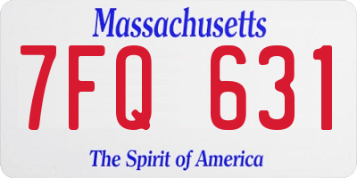 MA license plate 7FQ631